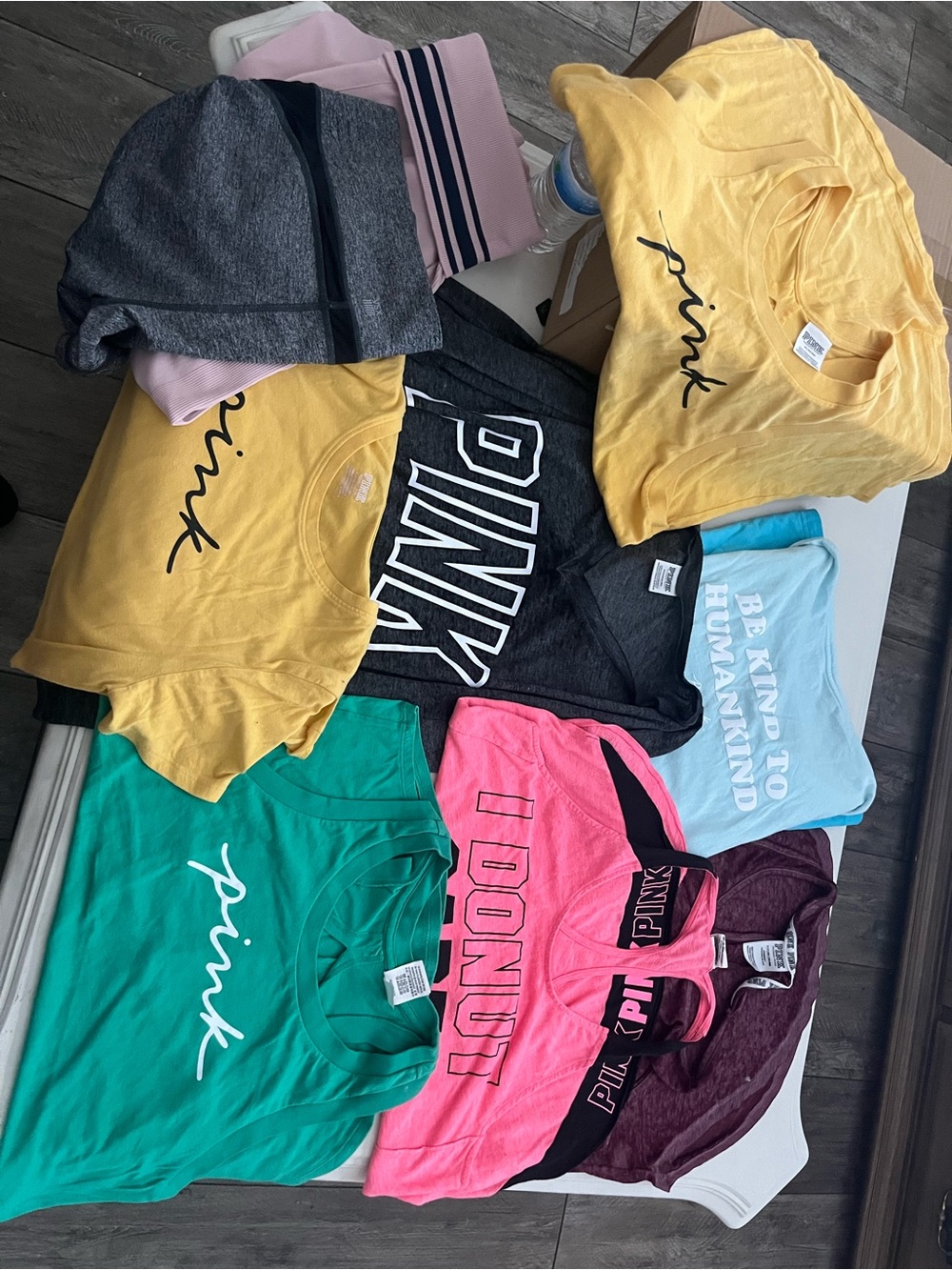 Victoria's Secret PINK Tees in Yellow, Teal, Pink, Black, Gray & Light Blue
